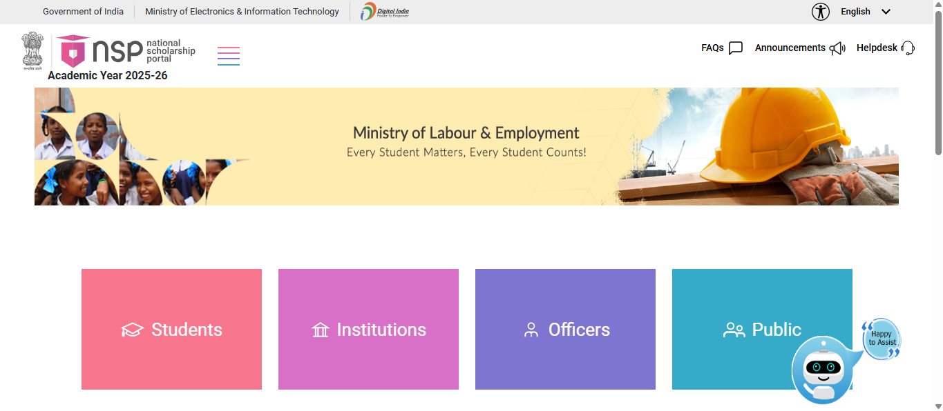 Dr. Ambedakar Centrally Sponsored Scheme of Post-Matric Scholarships for the Economically Backward Class (EBC) Students