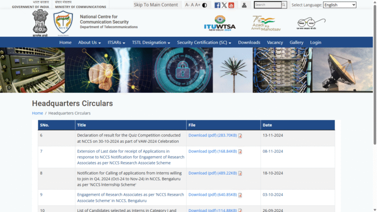 National Centre for Communication Security (NCCS) Research Associates Scheme