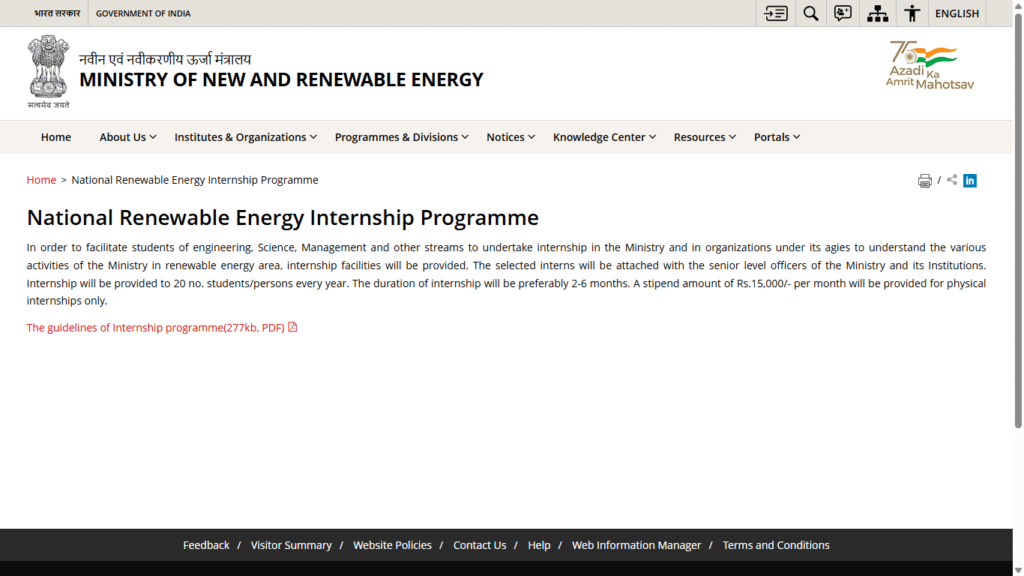 National Renewable Energy Internship Scheme