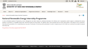 National Renewable Energy Internship Scheme