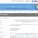 Internship Programme Of The Wildlife Crime Control Bureau (MoEFCC)