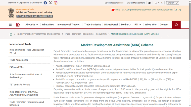 Marketing Development Assistance Scheme