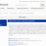 National Solar Science Fellowship Programme