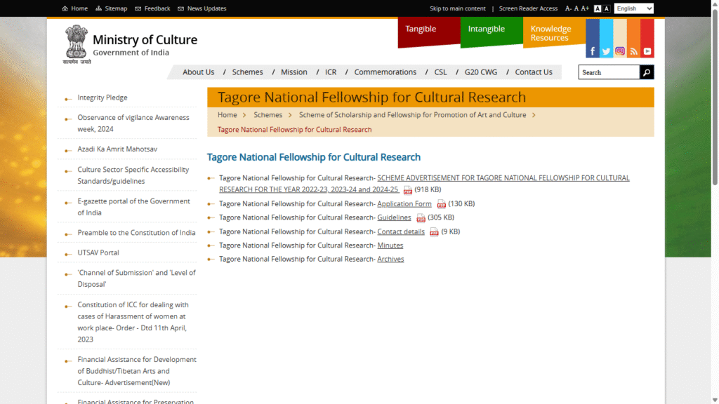 Tagore National Fellowship for Cultural Research