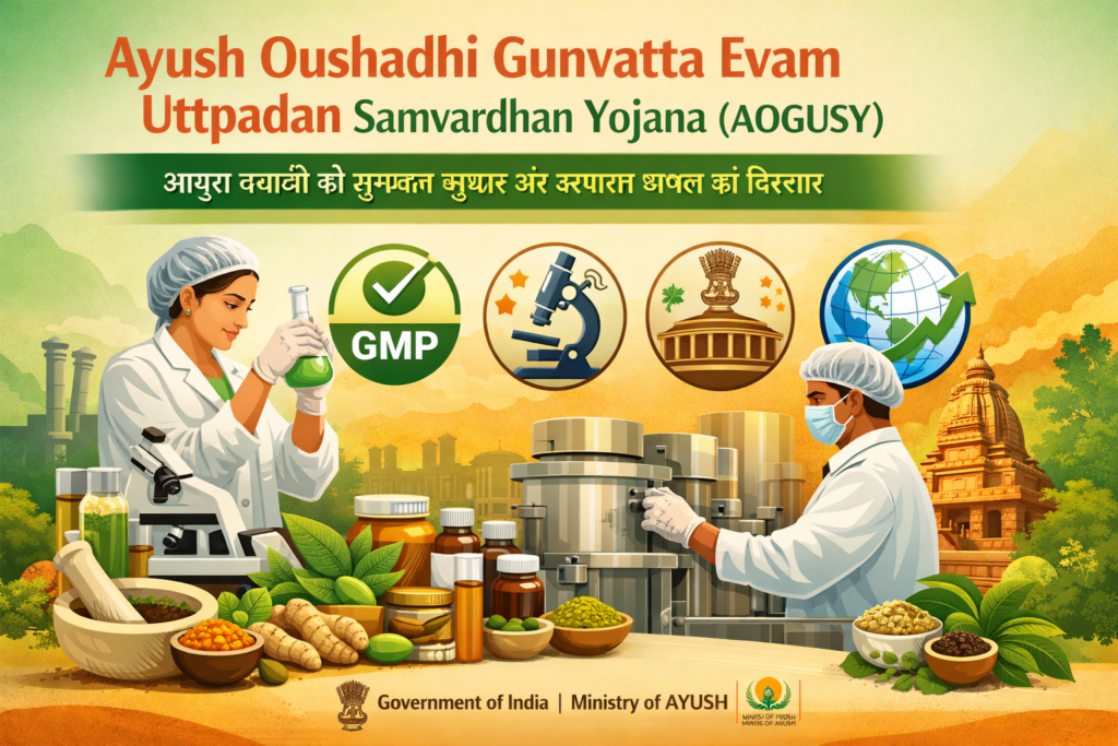 Ayush Oushadhi Gunvatta Evam Uttpadan Samvardhan Yojana
